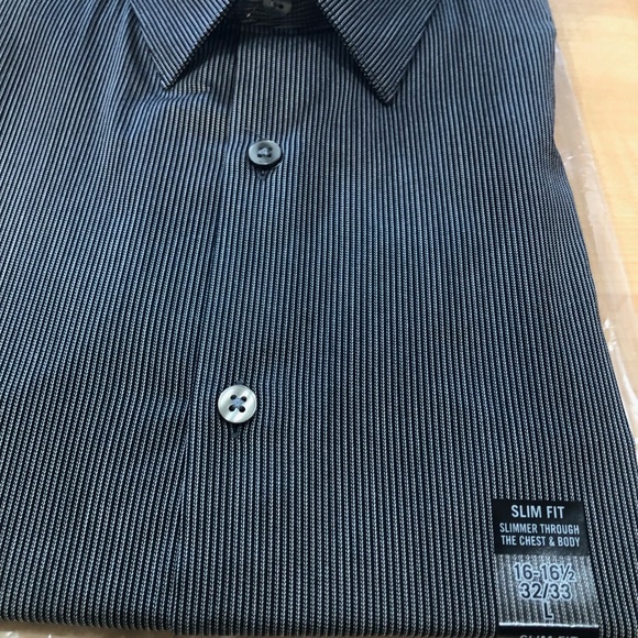Black Ice Van Heusen Dress Shirt Sz L - Picture 2 of 5